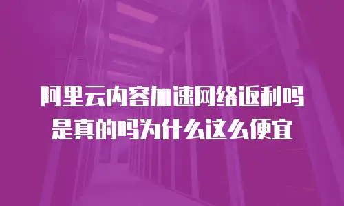 阿里云内容加速网络返利吗是真的吗为什么这么便宜
