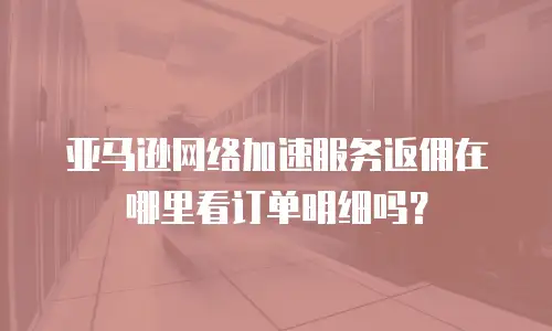 亚马逊网络加速服务返佣在哪里看订单明细吗？
