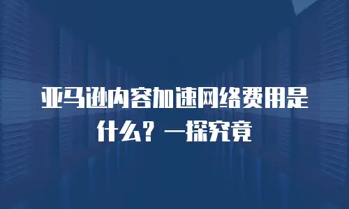 亚马逊内容加速网络费用是什么？一探究竟