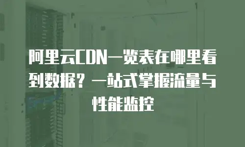 阿里云CDN一览表在哪里看到数据？一站式掌握流量与性能监控