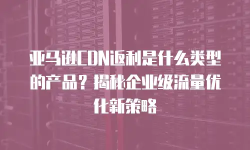 亚马逊CDN返利是什么类型的产品？揭秘企业级流量优化新策略