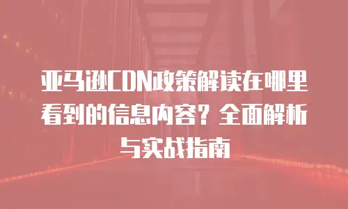 亚马逊CDN政策解读在哪里看到的信息内容？全面解析与实战指南