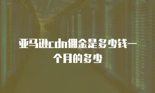亚马逊cdn佣金是多少钱一个月的多少