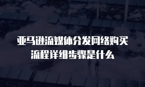 亚马逊流媒体分发网络购买流程详细步骤是什么