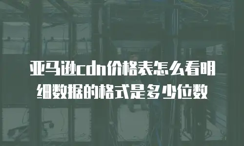 亚马逊cdn价格表怎么看明细数据的格式是多少位数