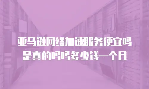 亚马逊网络加速服务便宜吗是真的吗吗多少钱一个月