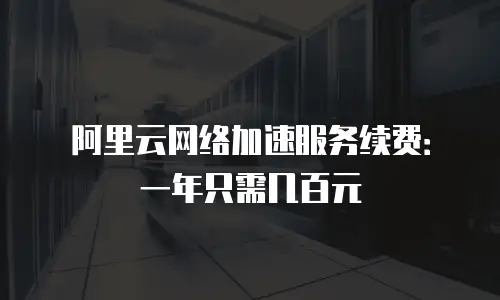 阿里云网络加速服务续费：一年只需几百元