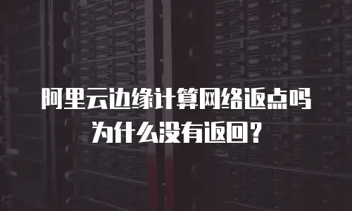 阿里云边缘计算网络返点吗为什么没有返回？