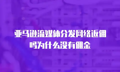 亚马逊流媒体分发网络返佣吗为什么没有佣金