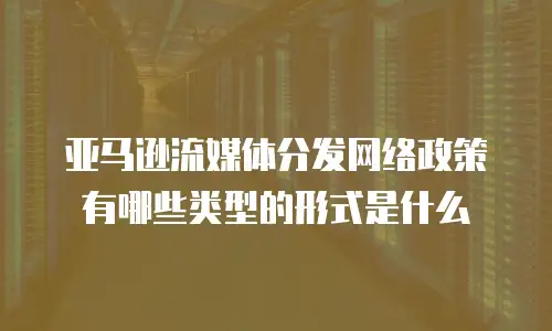 亚马逊流媒体分发网络政策有哪些类型的形式是什么