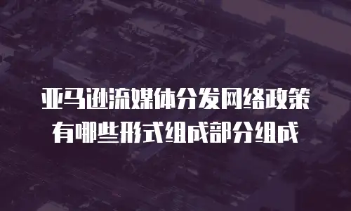 亚马逊流媒体分发网络政策有哪些形式组成部分组成