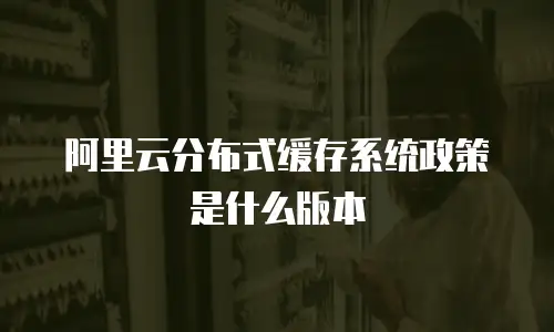 阿里云分布式缓存系统政策是什么版本