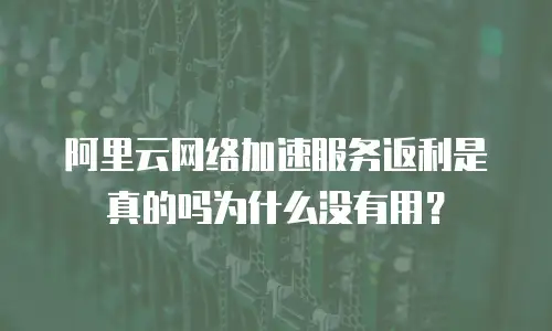 阿里云网络加速服务返利是真的吗为什么没有用？