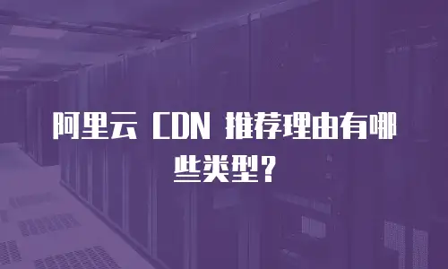 阿里云 CDN 推荐理由有哪些类型？