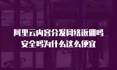 阿里云内容分发网络返佣吗安全吗为什么这么便宜