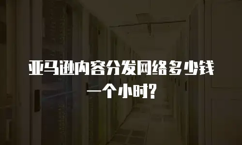 亚马逊内容分发网络多少钱一个小时?