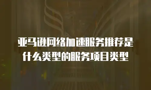 亚马逊网络加速服务推荐是什么类型的服务项目类型