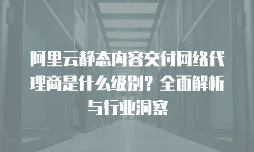 阿里云静态内容交付网络代理商是什么级别？全面解析与行业洞察