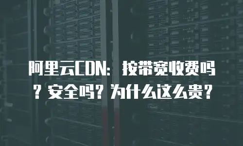 阿里云CDN：按带宽收费吗？安全吗？为什么这么贵？