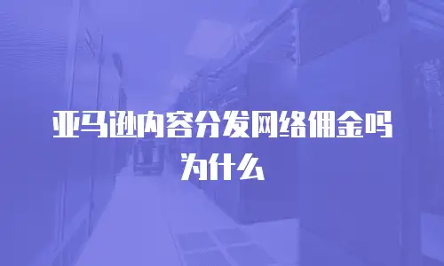 亚马逊内容分发网络佣金吗为什么