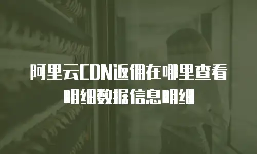 阿里云CDN返佣在哪里查看明细数据信息明细