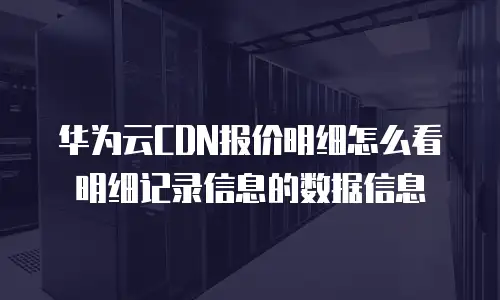 华为云CDN报价明细怎么看明细记录信息的数据信息
