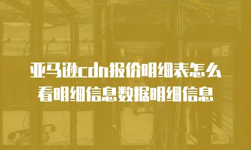 亚马逊cdn报价明细表怎么看明细信息数据明细信息