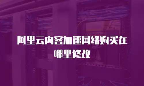 阿里云内容加速网络购买在哪里修改