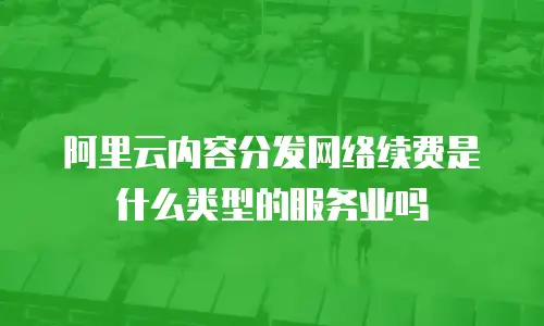 阿里云内容分发网络续费是什么类型的服务业吗