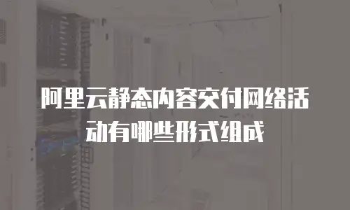 阿里云静态内容交付网络活动有哪些形式组成