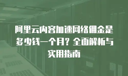 阿里云内容加速网络佣金是多少钱一个月？全面解析与实用指南
