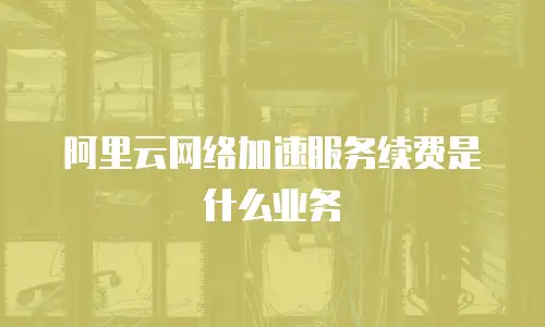 阿里云网络加速服务续费是什么业务