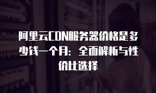 阿里云CDN服务器价格是多少钱一个月：全面解析与性价比选择