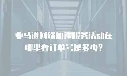 亚马逊网络加速服务活动在哪里看订单号是多少？