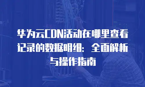 华为云CDN活动在哪里查看记录的数据明细：全面解析与操作指南
