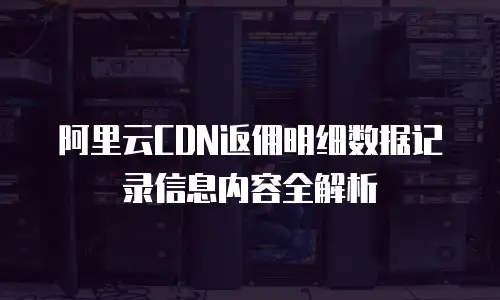 阿里云CDN返佣明细数据记录信息内容全解析
