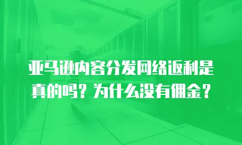 亚马逊内容分发网络返利是真的吗？为什么没有佣金？