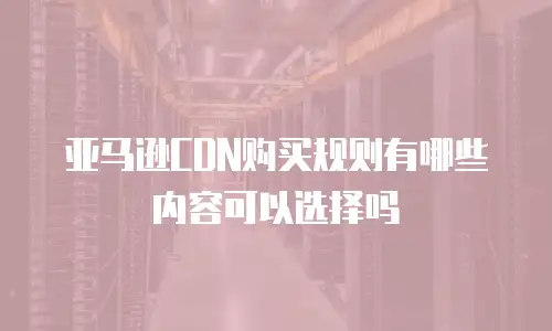 亚马逊CDN购买规则有哪些内容可以选择吗