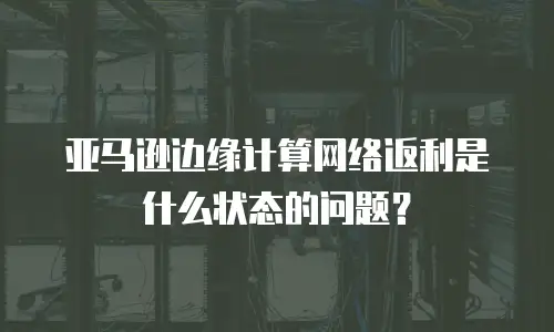 亚马逊边缘计算网络返利是什么状态的问题？