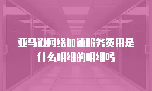 亚马逊网络加速服务费用是什么明细的明细吗