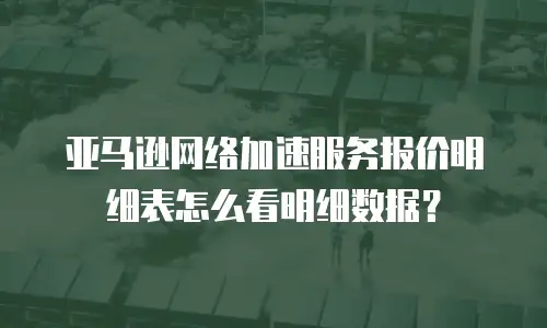 亚马逊网络加速服务报价明细表怎么看明细数据？