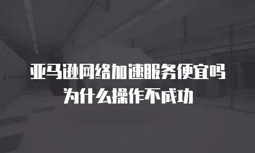 亚马逊网络加速服务便宜吗为什么操作不成功