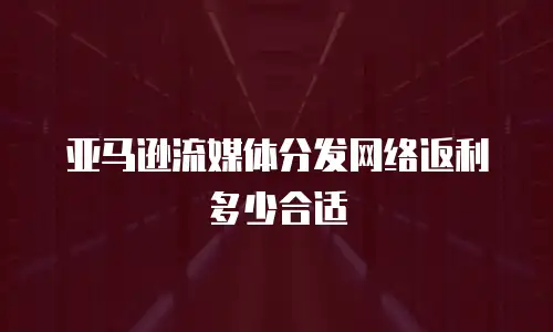 亚马逊流媒体分发网络返利多少合适