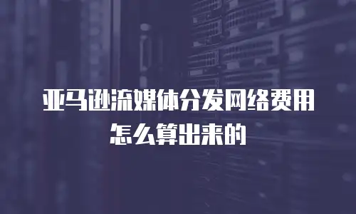 亚马逊流媒体分发网络费用怎么算出来的