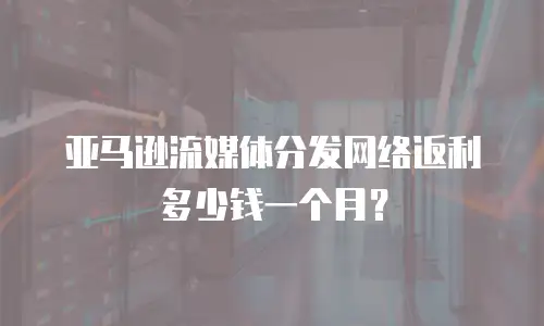 亚马逊流媒体分发网络返利多少钱一个月？