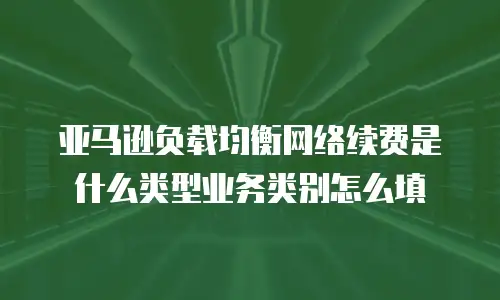 亚马逊负载均衡网络续费是什么类型业务类别怎么填