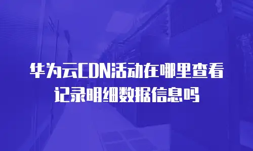 华为云CDN活动在哪里查看记录明细数据信息吗