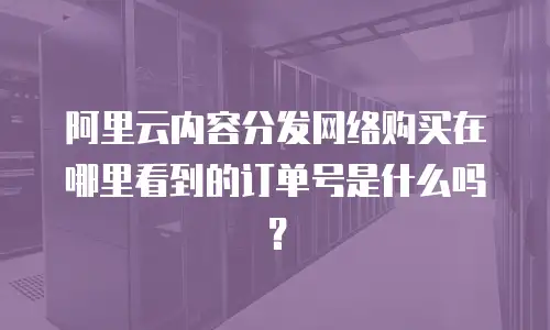 阿里云内容分发网络购买在哪里看到的订单号是什么吗？