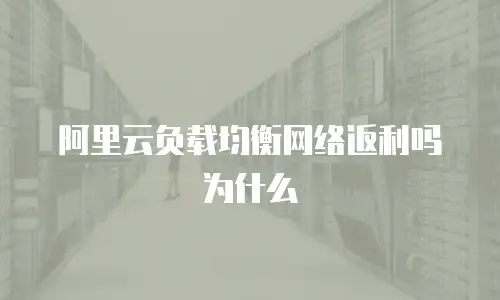 阿里云负载均衡网络返利吗为什么