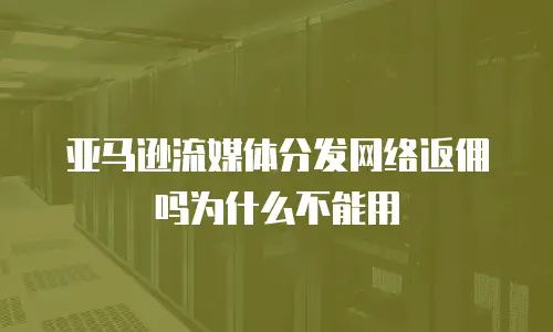 亚马逊流媒体分发网络返佣吗为什么不能用